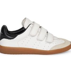 Isabel Marant Beth Sneaker in White/Black/Gum Sole sz 40